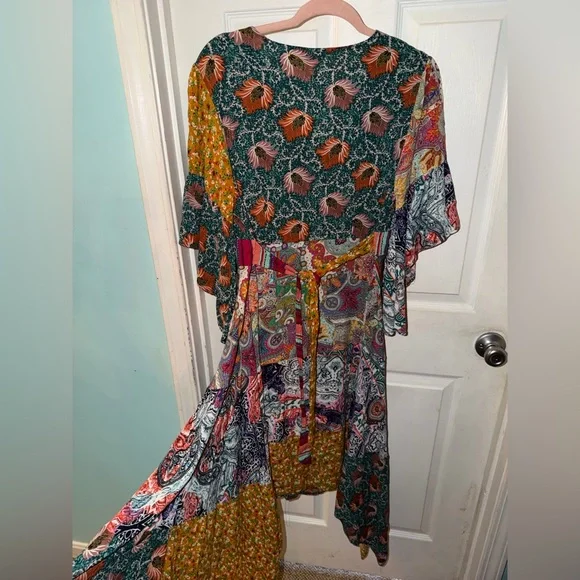 Umgee Multicolor Floral Paisley Boho Dress Size L - Picture 4 of 4